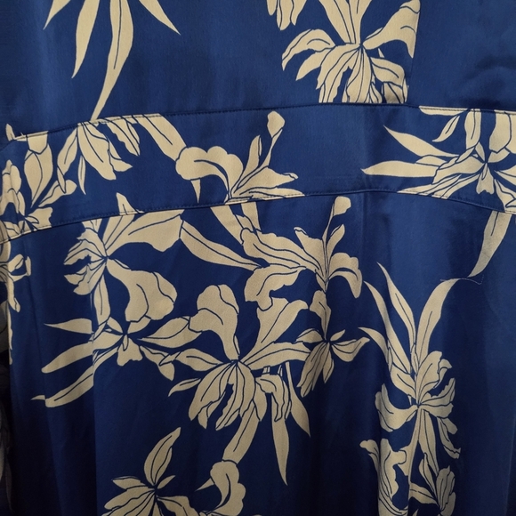 Alexis X Target Women's Plus Size Blue Floral Ruffled Hi-Low Satin Dress. 3X - Picture 8 of 11